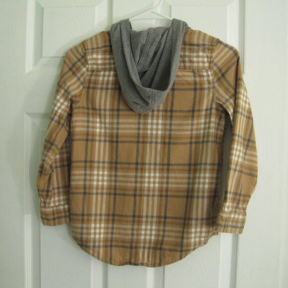 Boys Art Class Long-Sleeve Button Down Plaid Hooded Shirts Size 6/7 100% Cotton - Picture 4 of 8
